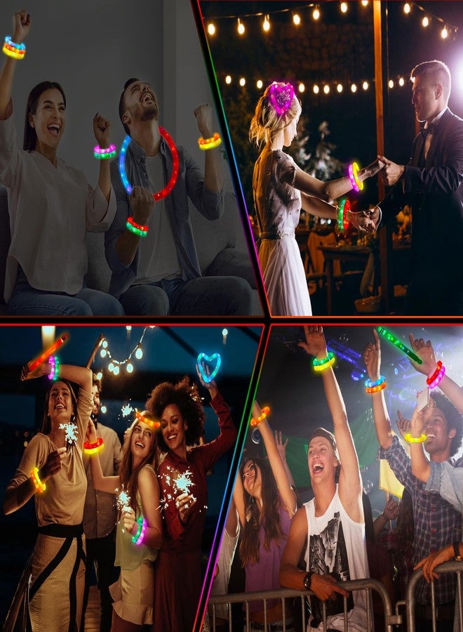 Siwarm 24 Pcs Glow Sticks Toys for Kids, LED Light Up Pop Tubes/Bracelet Party Favors for Kids,Glow in The Dark Party Supplies, Birthday Gifts Xmas Stocking Goodie Bags Stuffers Boys Girls - Image 4